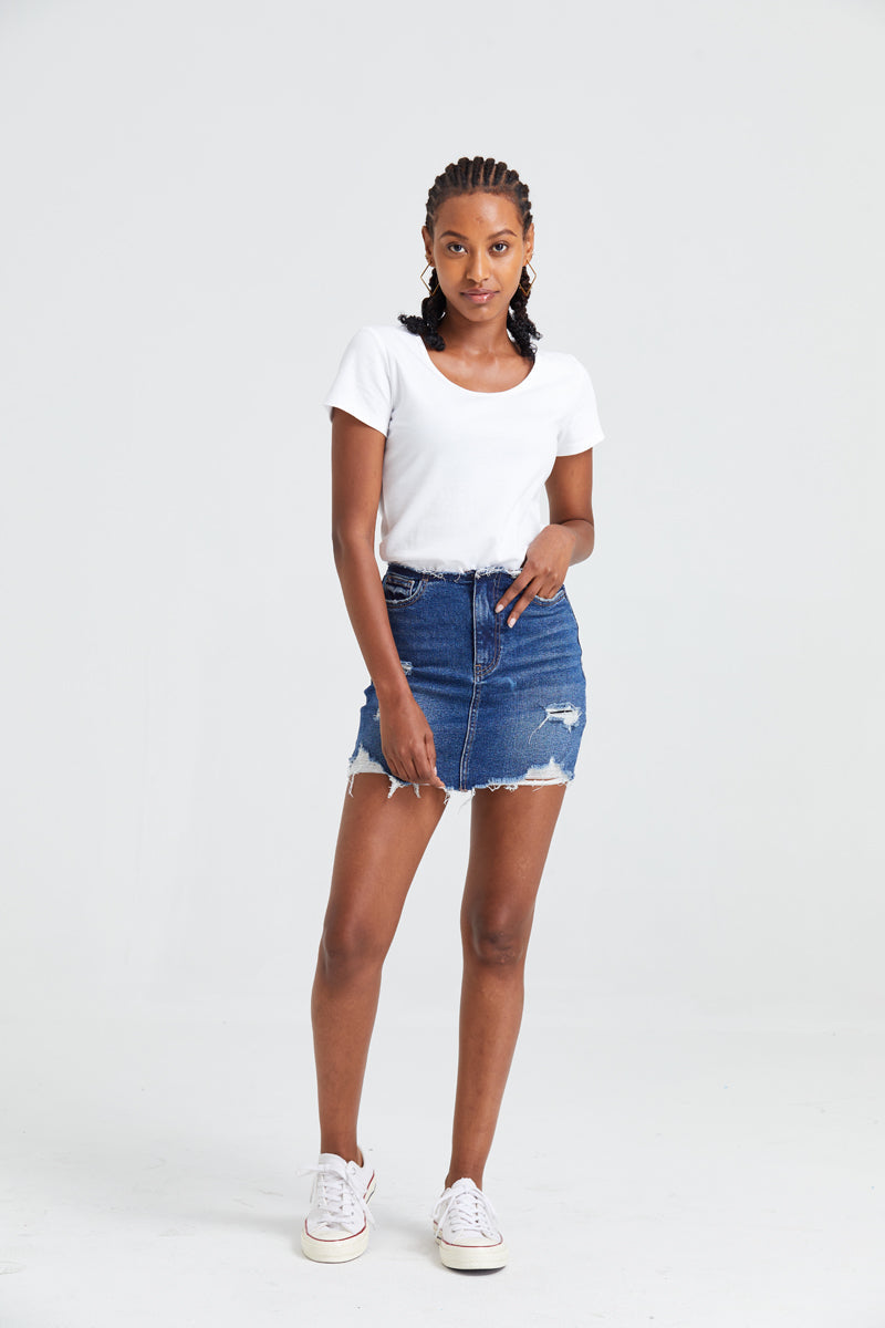 HIGH RISE DENIM SKIRTS BYK7004
