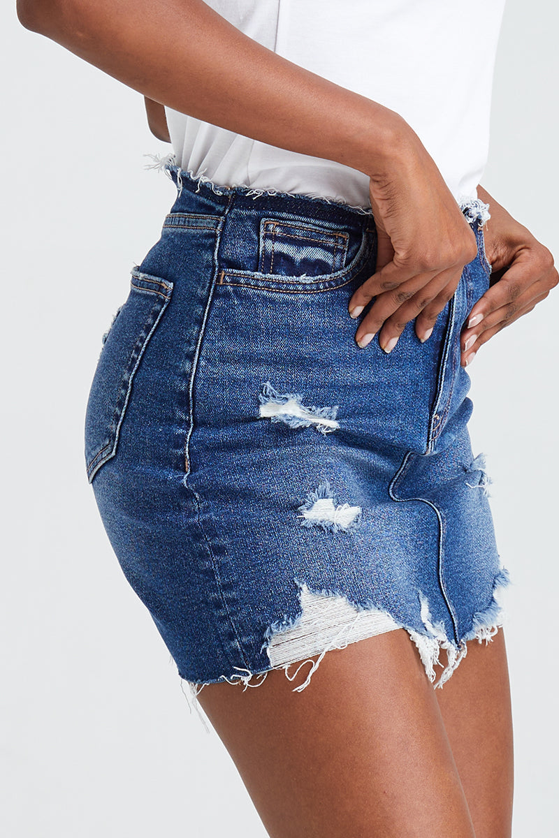 HIGH RISE DENIM SKIRTS BYK7004