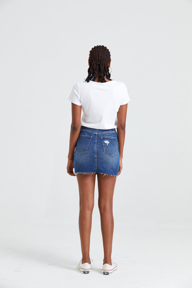 HIGH RISE DENIM SKIRTS BYK7004