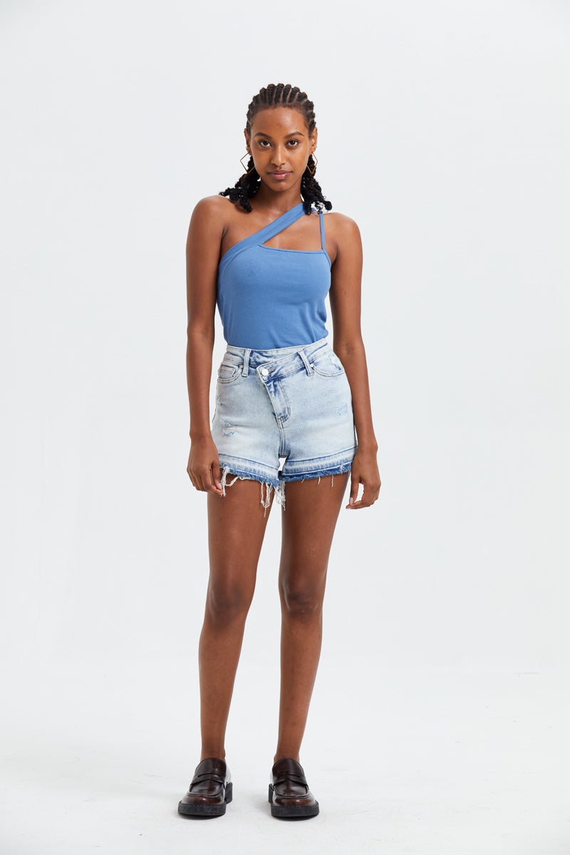 HIGH RISE DENIM SHORTS BYH6001