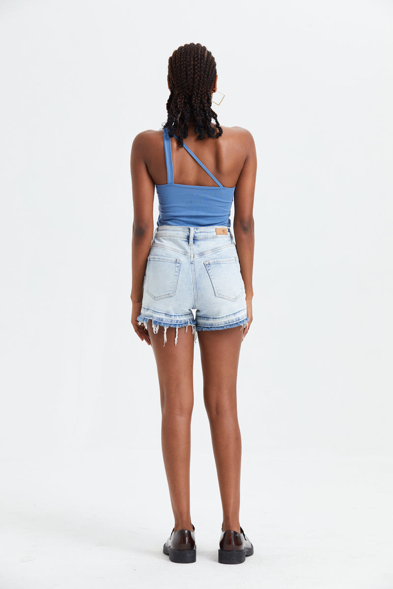 HIGH RISE DENIM SHORTS BYH6001