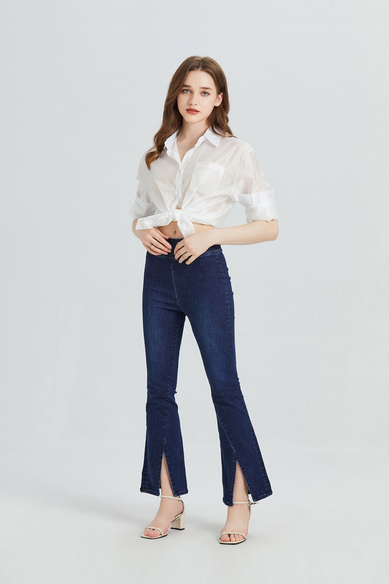 HIGH RISE FLARE JEANS BYF1072