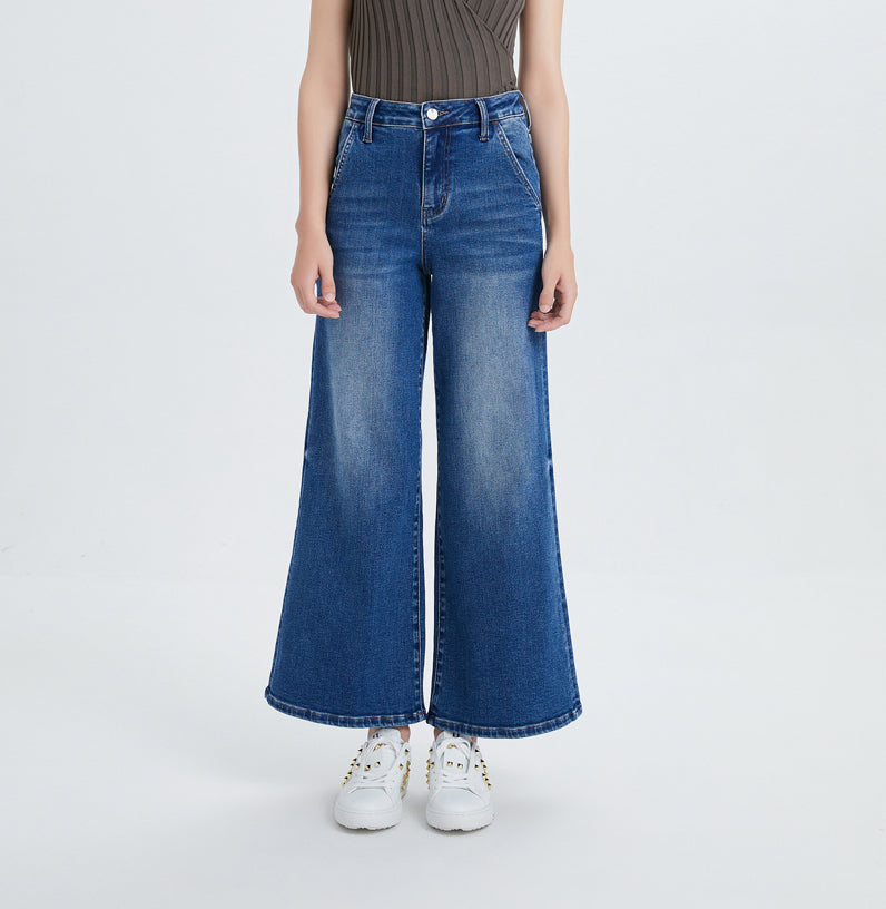 HIGH RISE CARPENTER WIDE FLARE JEANS BYW8085 SWEET