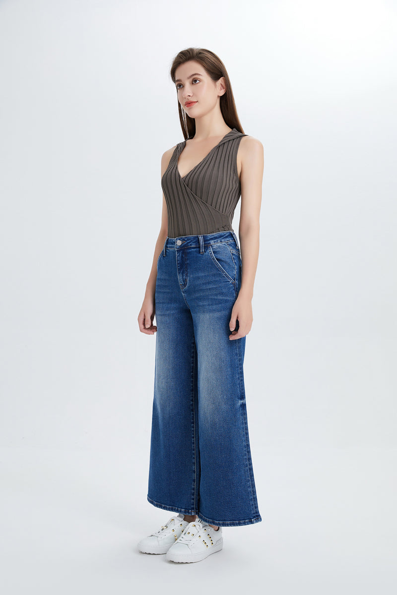 HIGH RISE CARPENTER WIDE FLARE JEANS BYW8085 SWEET