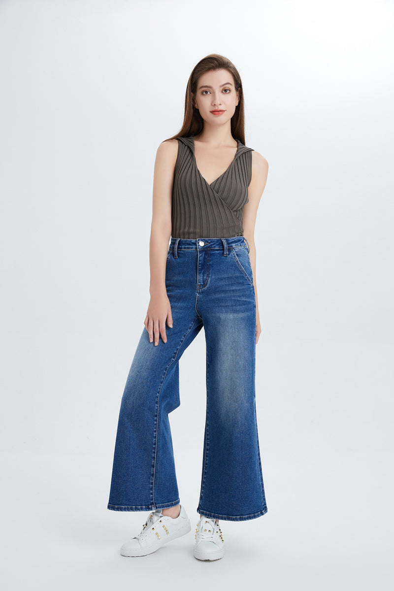 HIGH RISE CARPENTER WIDE FLARE JEANS BYW8085 SWEET