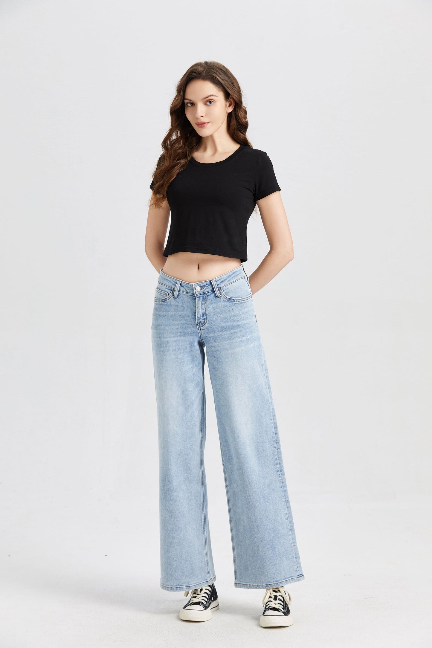 MID RISE WIDE LEG JEANS BYW8001