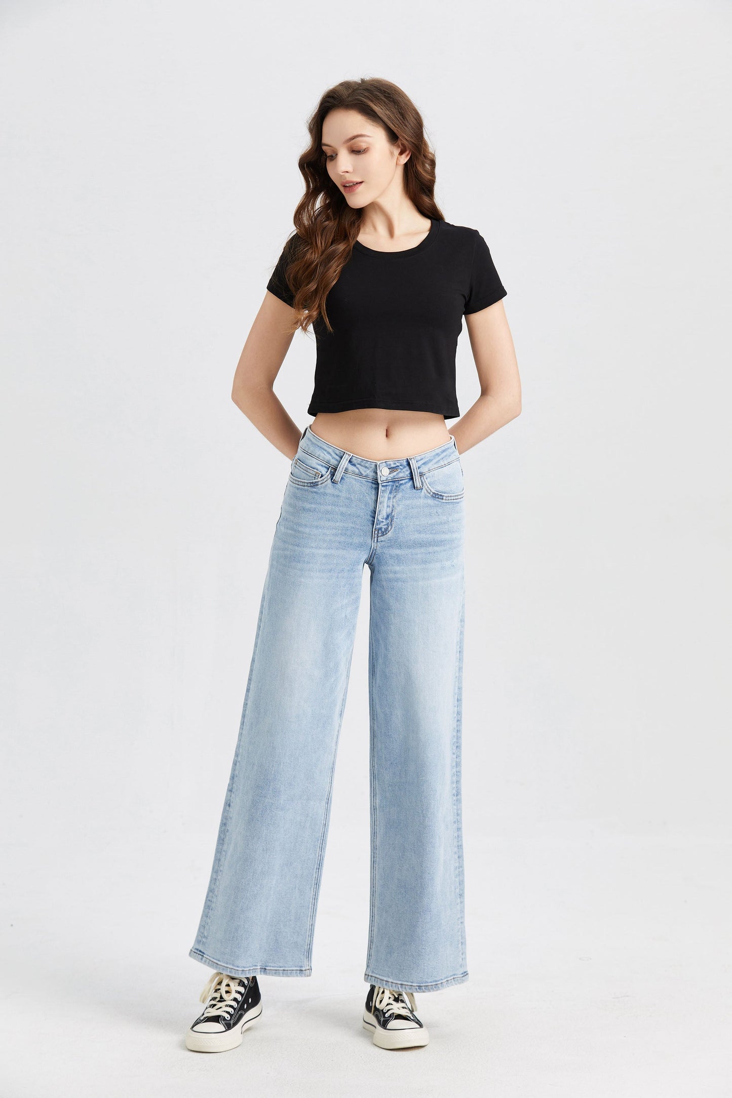 MID RISE WIDE LEG JEANS BYW8001