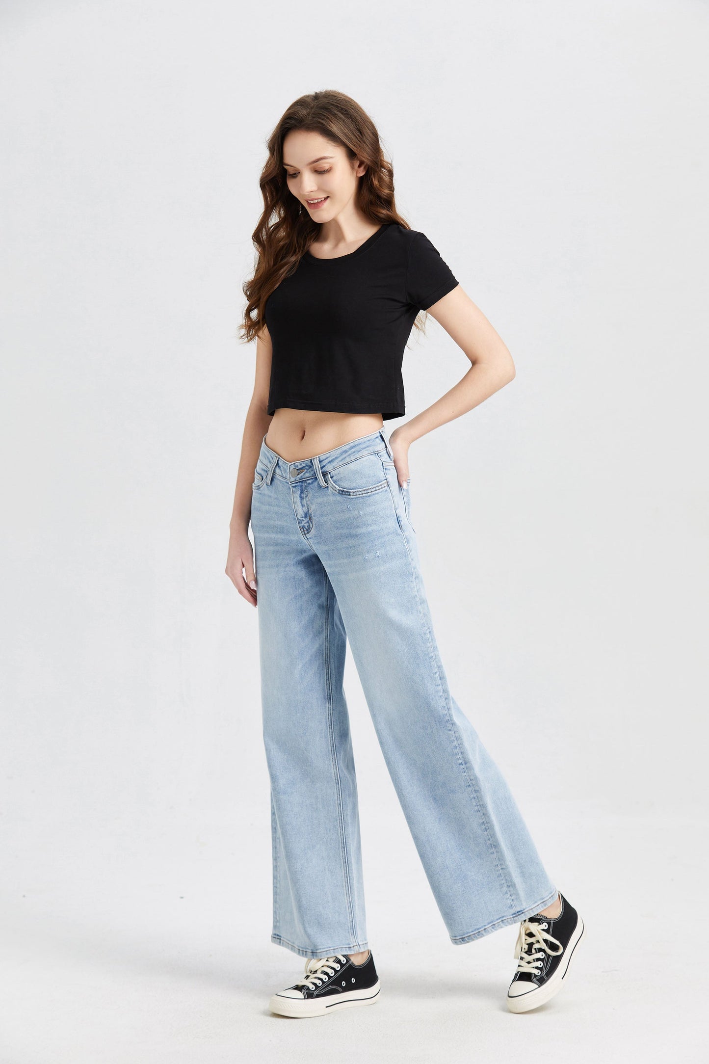 MID RISE WIDE LEG JEANS BYW8001