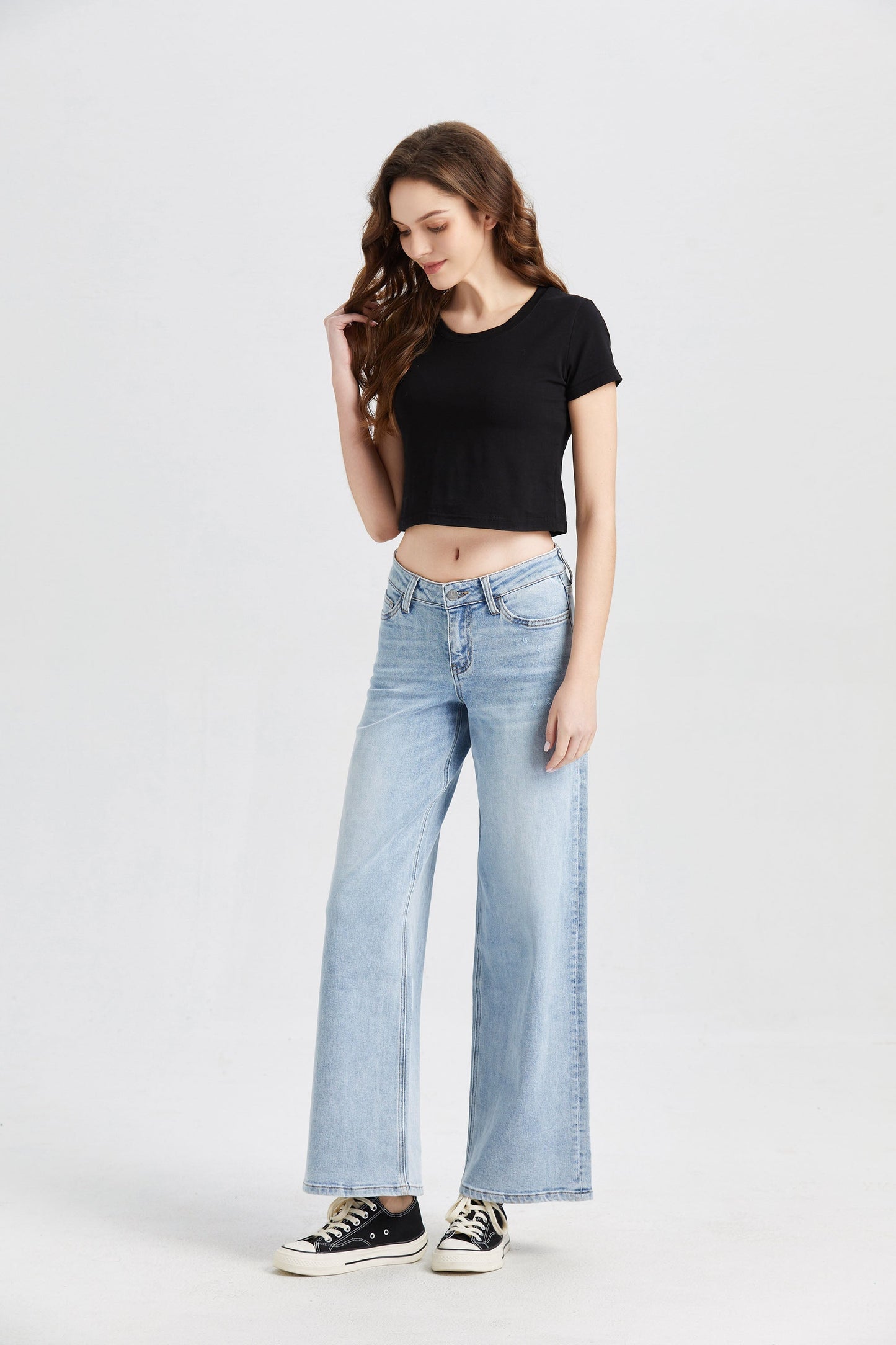 MID RISE WIDE LEG JEANS BYW8001