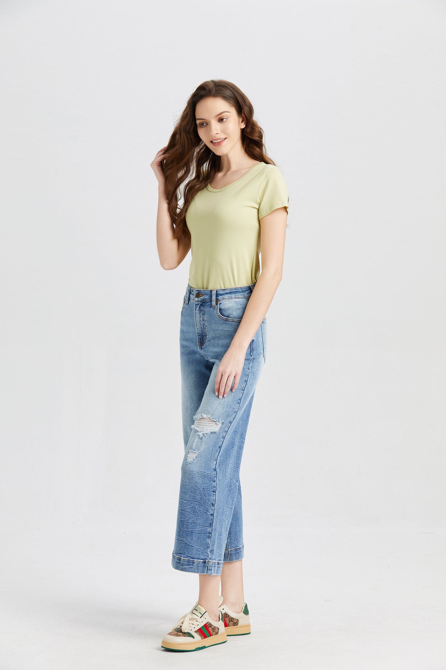 HIGH RISE WIDE LEG JEANS BYW8005
