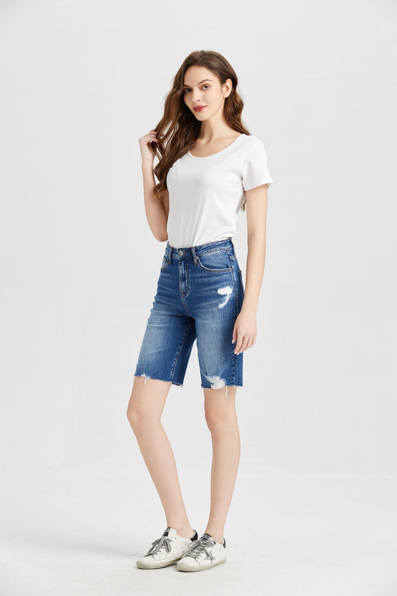 HIGH RISE DENIM SHORTS BYH6017