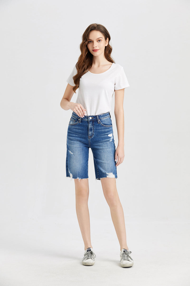 HIGH RISE DENIM SHORTS BYH6017