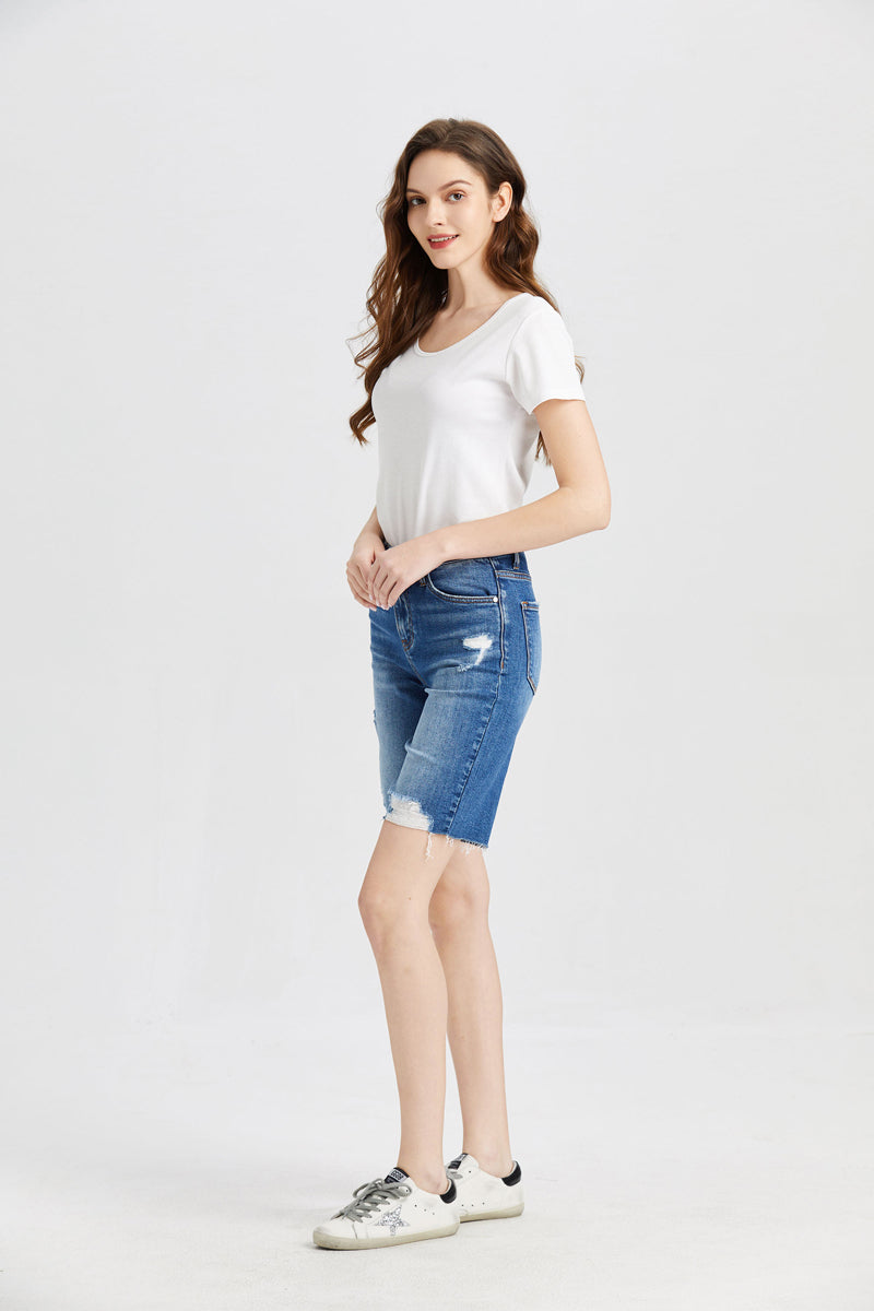 HIGH RISE DENIM SHORTS BYH6017