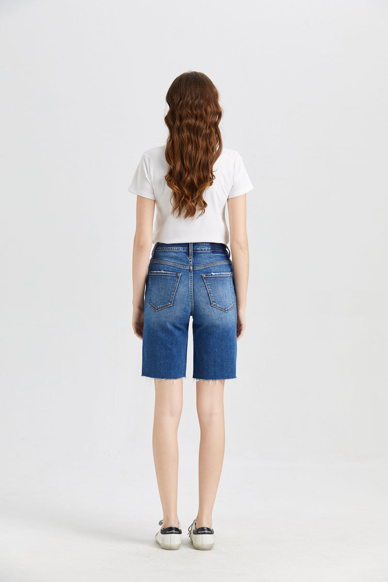 HIGH RISE DENIM SHORTS BYH6017