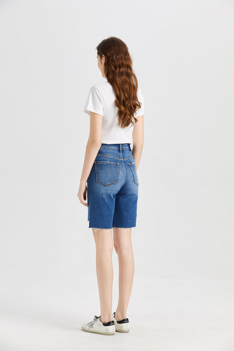 HIGH RISE DENIM SHORTS BYH6017