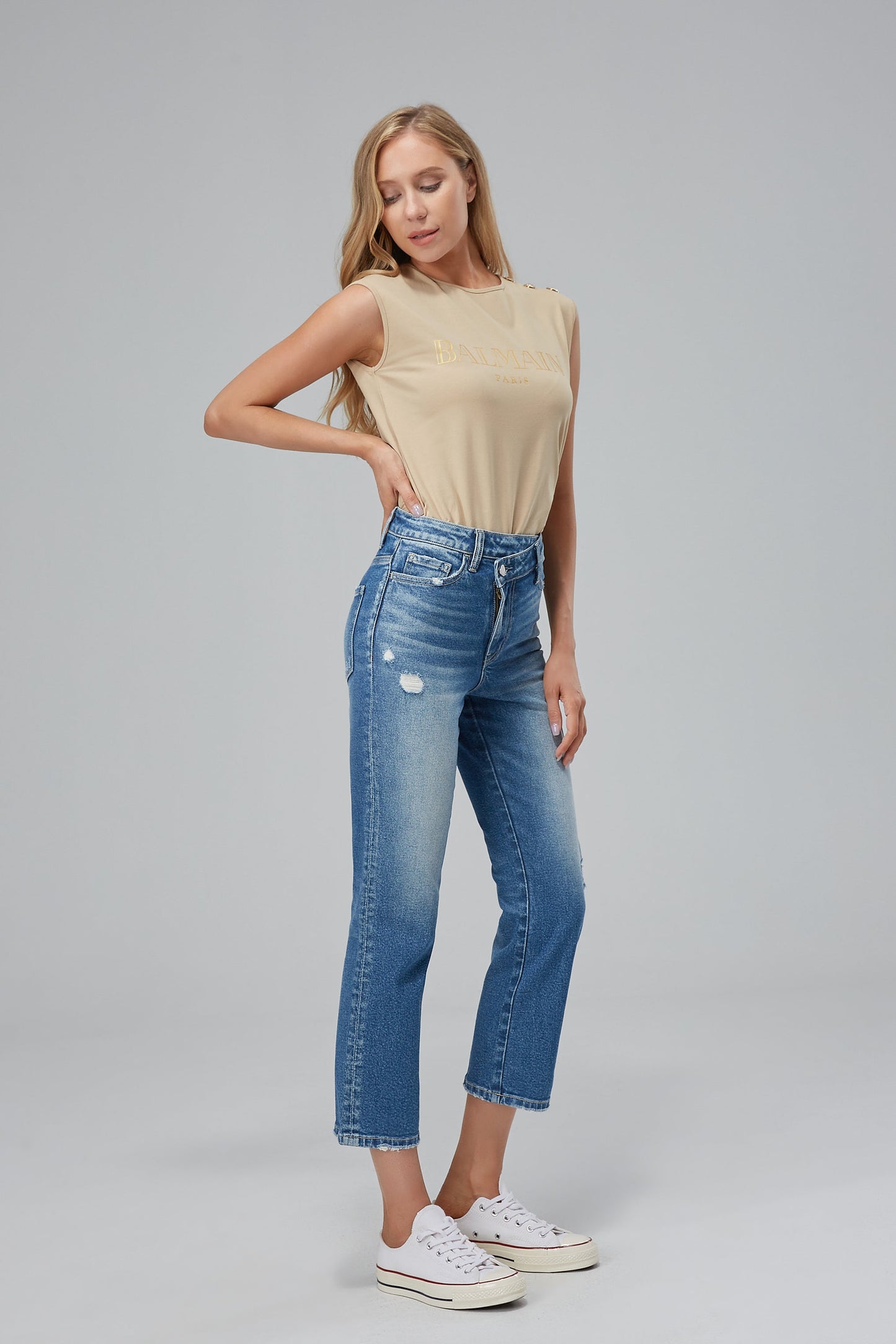 HIGH RISE STRAIGHT LEG JEANS BYT5011