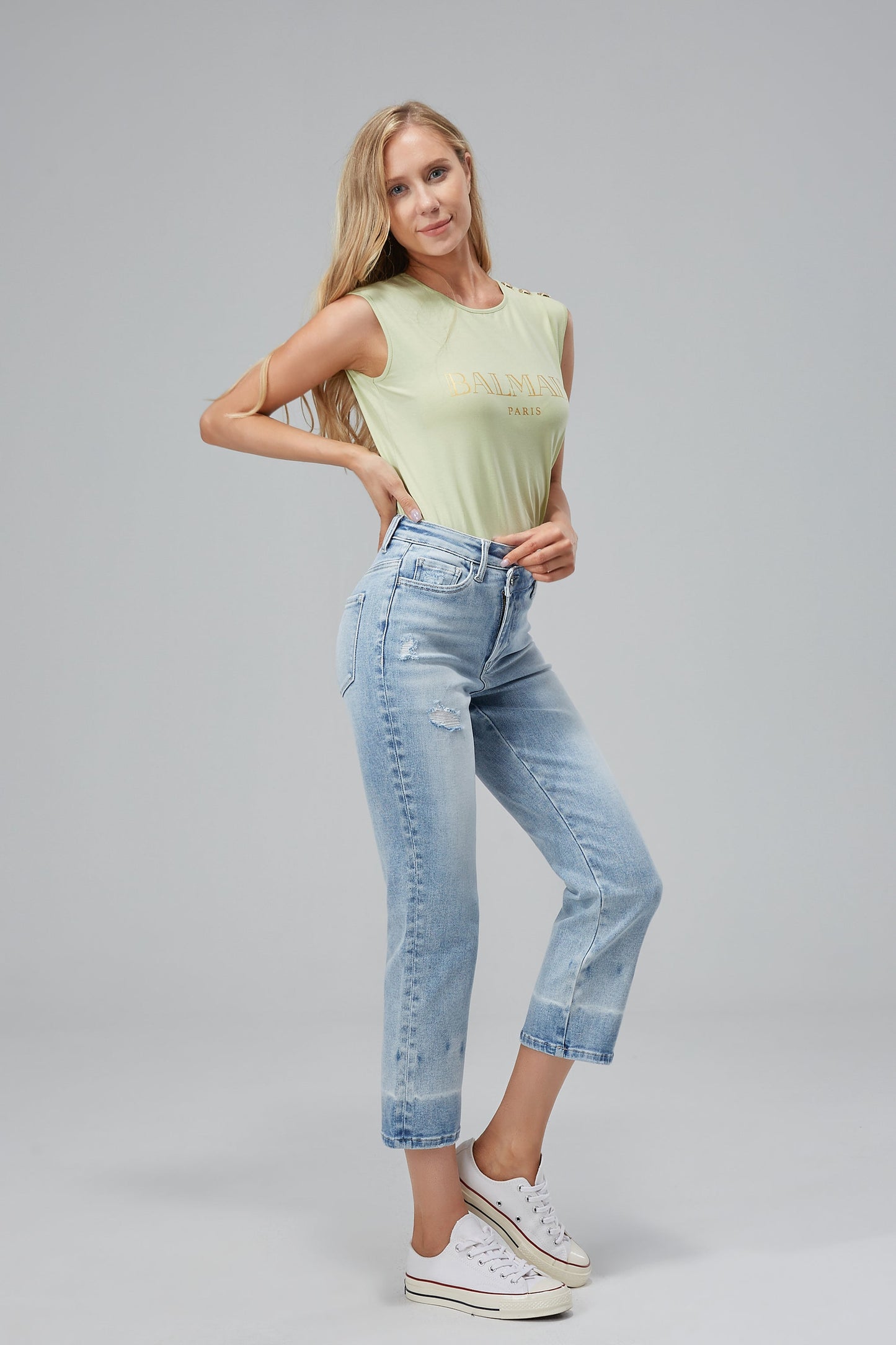 HIGH RISE STRAIGHT LEG JEANS BYT5012
