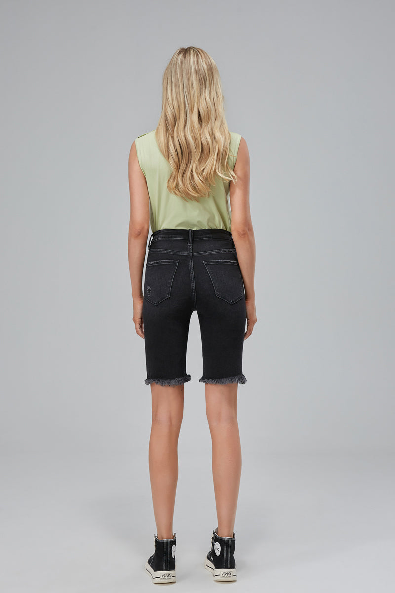 HIGH RISE DENIM SHORTS BYH6018