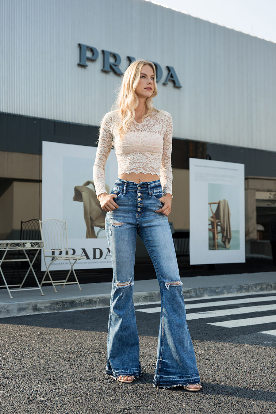 HIGH RISE FLARE JEANS BYF1014S