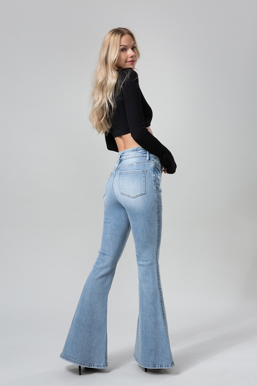 HIGH RISE FLARE JEANS BYF1012S