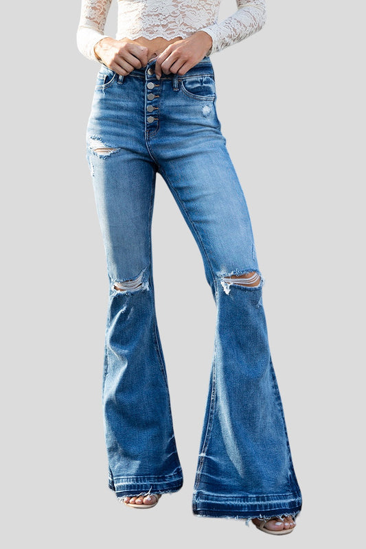 HIGH RISE FLARE JEANS BYF1014L