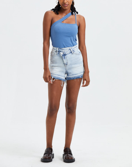 HIGH RISE DENIM SHORTS BYH6001