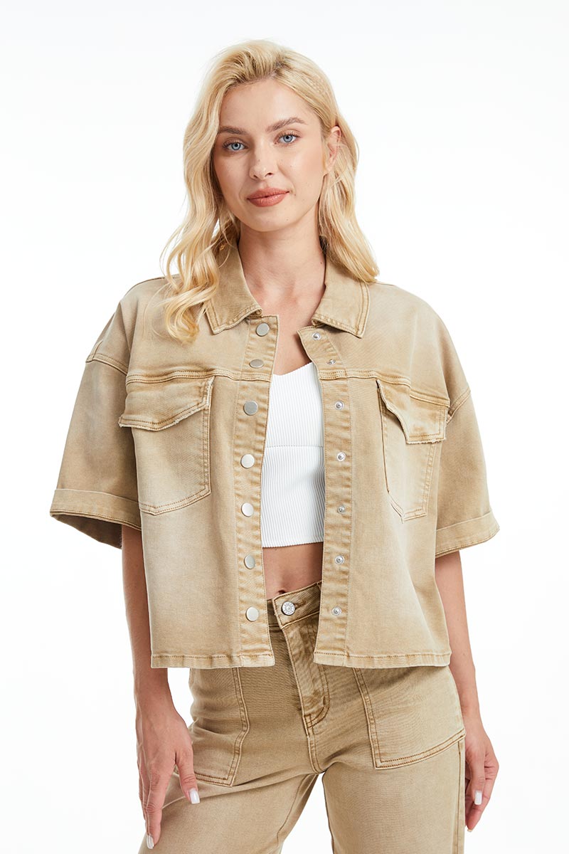 PUFFY SLEEVE DENIM JACKET BYJ9023 KK