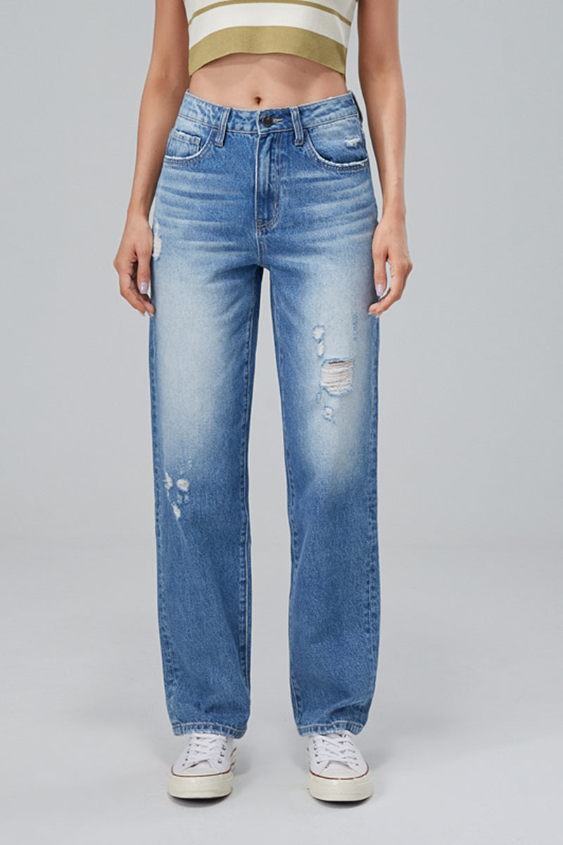 HIGH RISE STRAIGHT LEG JEANS BYT5018