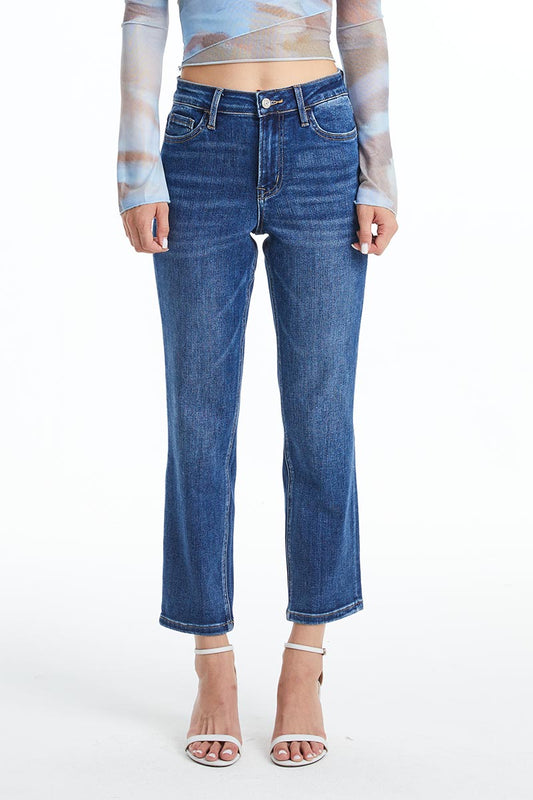 HIGH RISE STRAIGHT LEG JEANS BYT5145 DB