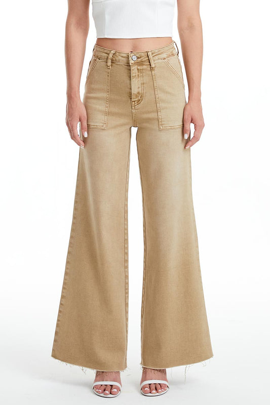 UTILITY PATCH POCKET WIDE LEG JEANS BYW8103KK