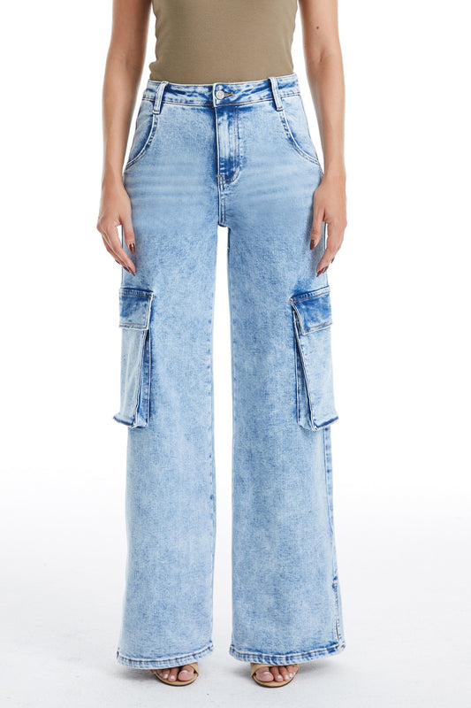 HIGH RISE WIDE LEG FLARE JEANS BYW8105 LB