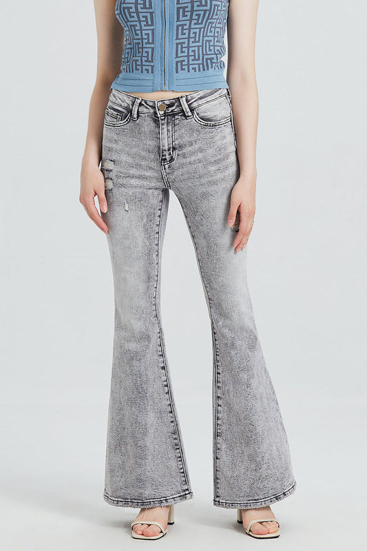 HIGH RISE FLARE JEANS BYF1030