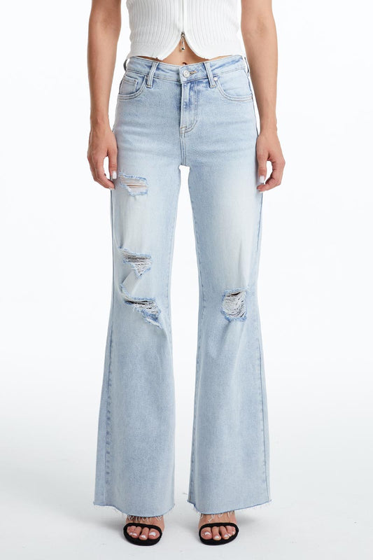 HIGH RISE WIDE LEG STRAIGHT JEANS BYW8109