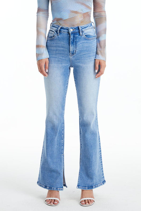 HIGH RISE FLARE JEANS WITH SLIT BYF1095 AURORA